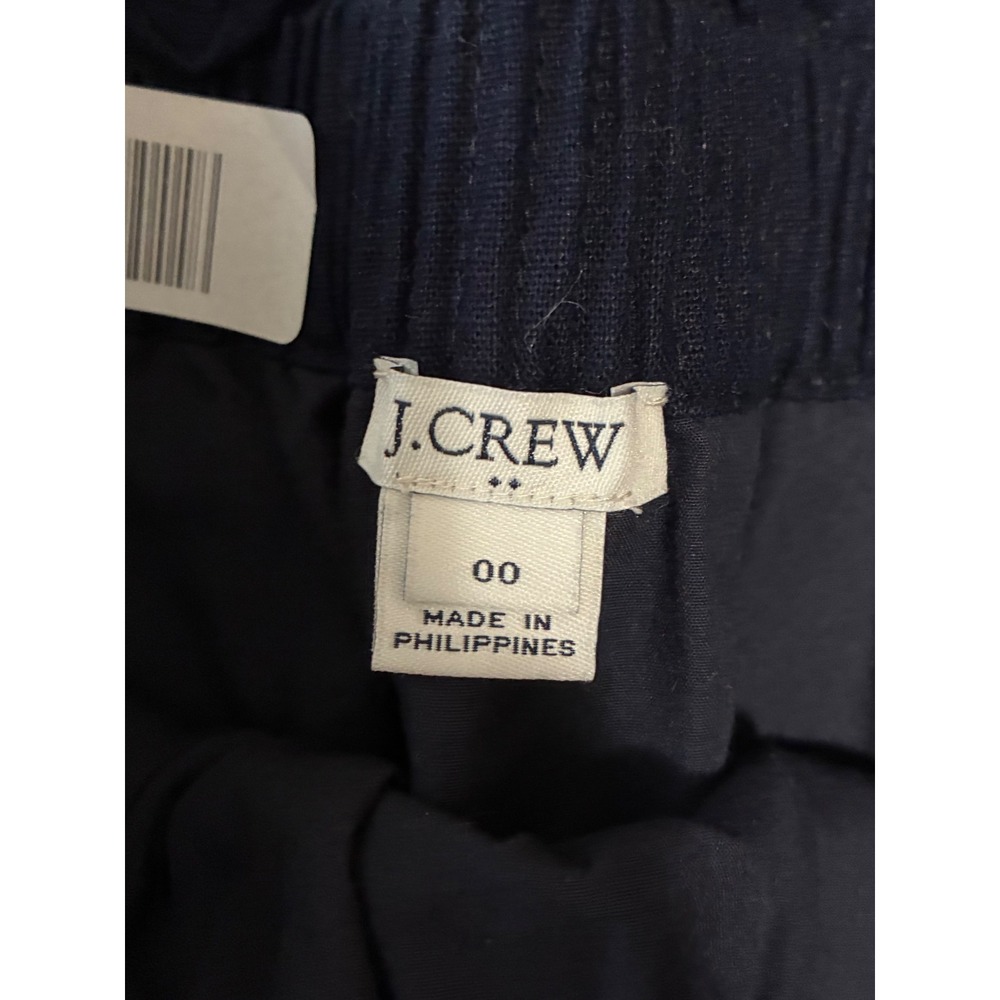J.Crew Factory Navy Blue Linen Cotton Blend Paperbag Waist Skirt Size00 (B8) - Picture 3 of 8